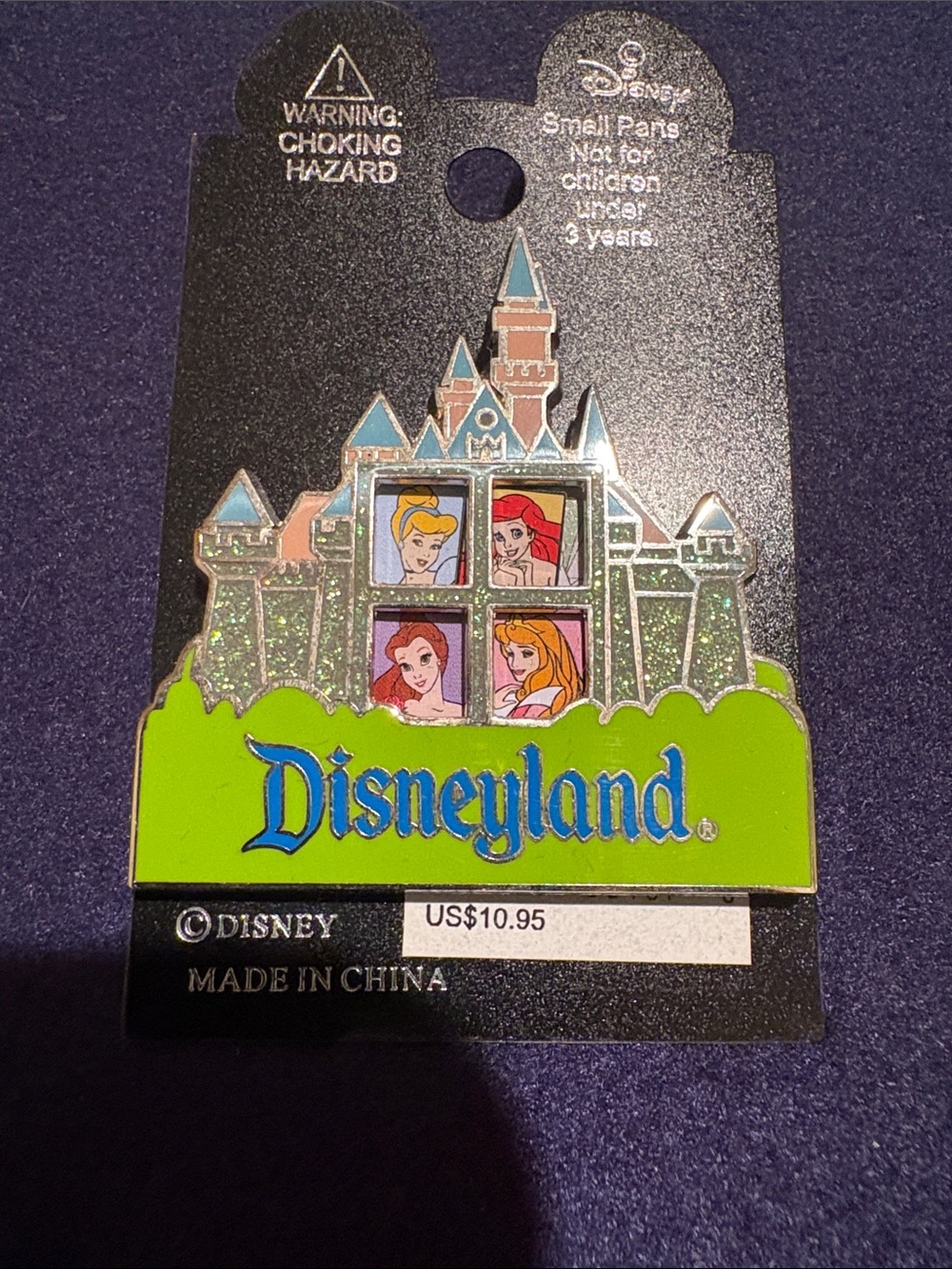 Disney Disneyland Castle Pin with Blue, Green, Red, Yellow Accents